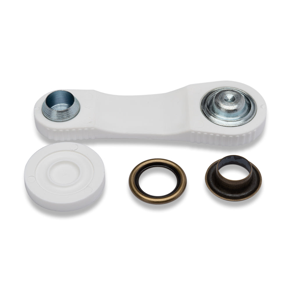 Prym Eyelets with Washers with Tools - Antique Brass 11mm - 15pc Detail Prym Eyelets with Washers with Tools - Antique Brass 11mm - 15pc Detail