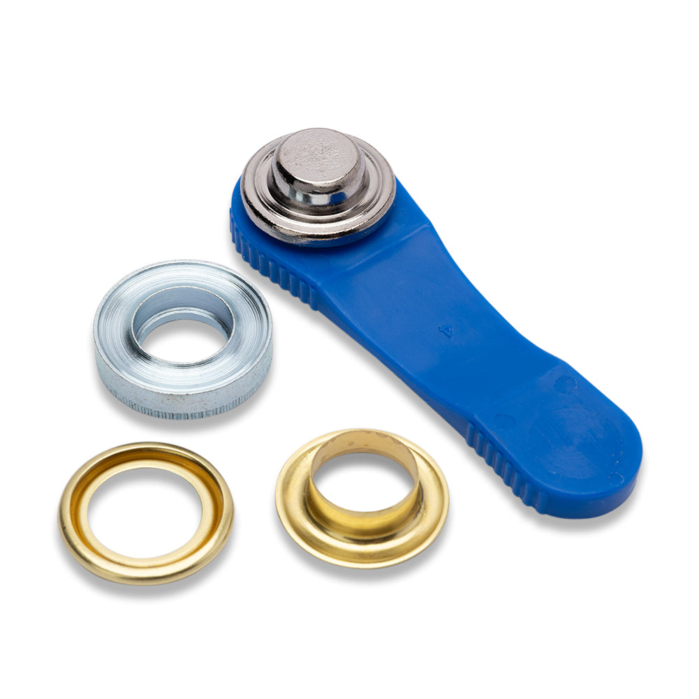 Prym Eyelets with Washers and Tools - Gold 14mm - 10pc Folded Prym Eyelets with Washers and Tools - Gold 14mm - 10pc Folded