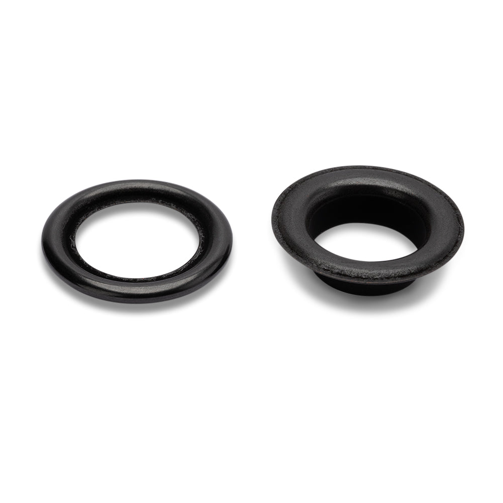 Prym Eyelets with Washers and Tools - Oxidized Black 14mm - 10pc Detail Prym Eyelets with Washers and Tools - Oxidized Black 14mm - 10pc Detail