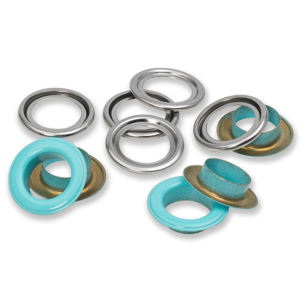 Prym Eyelets with Washers - Mint 14mm - 15pc Prym Eyelets with Washers - Mint 14mm - 15pc