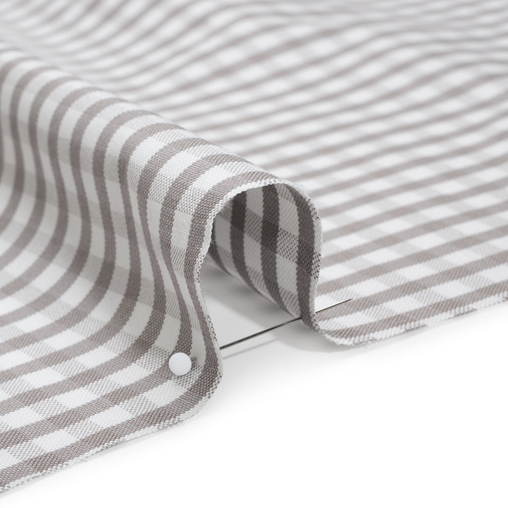 Cotton Oxford Shirting - Gray and White Checks - Deadstock Cotton Oxford Shirting - Gray and White Checks - Deadstock