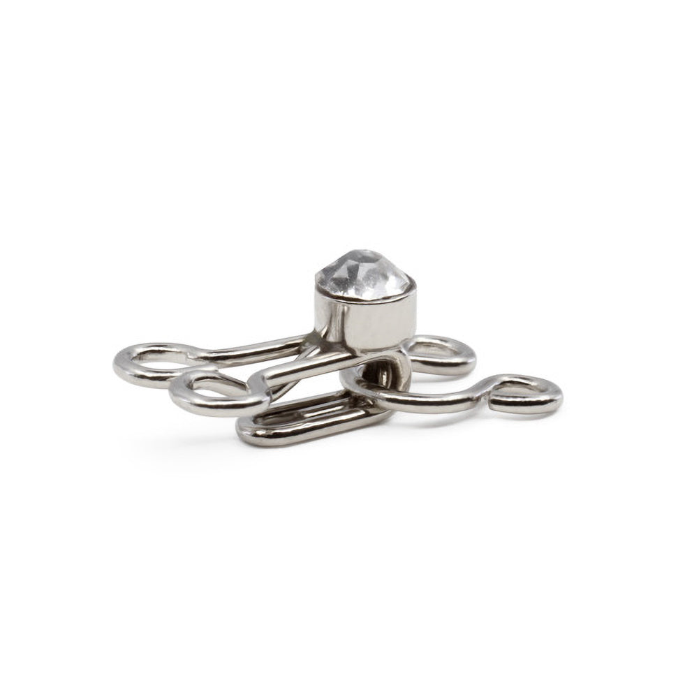 Dritz Decorative Hooks & Eyes with Rhinestones - Nickel - 3 Sets Dritz Decorative Hooks & Eyes with Rhinestones - Nickel - 3 Sets