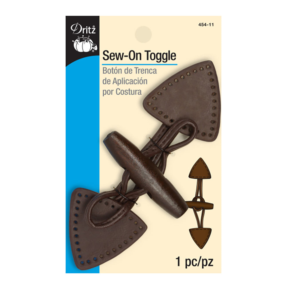 Dritz Sew-On Toggle - Brown Dritz Sew-On Toggle - Brown