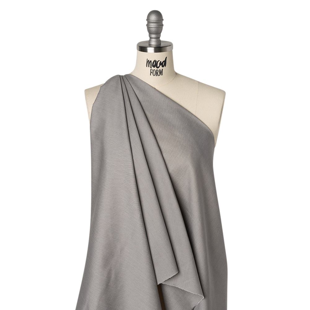 Polyester and Cotton Shirting - Heathered Gray - Deadstock Drape Polyester and Cotton Shirting - Heathered Gray - Deadstock Drape