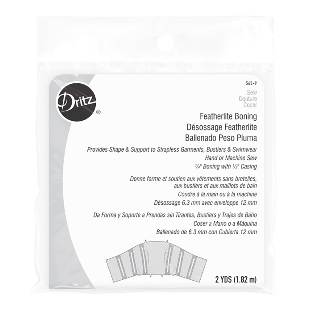 Dritz Featherlite Boning with 1/2" Casing - White - 0.25" x 2yds Dritz Featherlite Boning with 1/2" Casing - White - 0.25" x 2yds