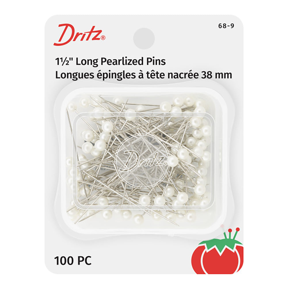 Dritz Long Pearlized Pins - 1.5" White - 100pc Dritz Long Pearlized Pins - 1.5" White - 100pc
