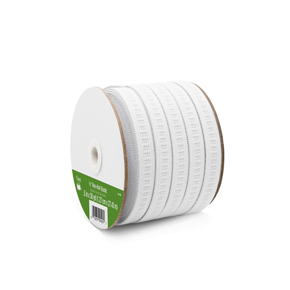 Dritz Ribbed Non-Roll Elastic - White - 0.5" x 30yds Folded Dritz Ribbed Non-Roll Elastic - White - 0.5" x 30yds Folded
