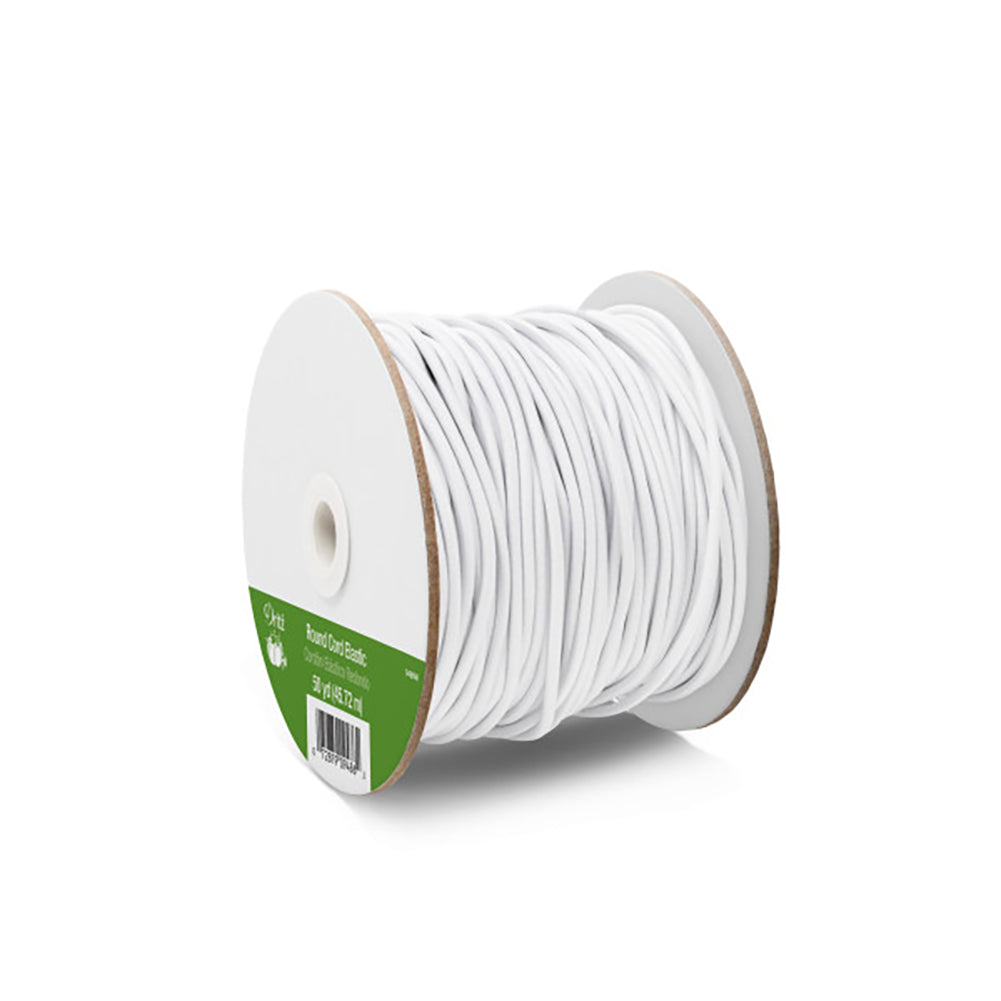 Dritz Round Cord Elastic - White - 50yds - Folded Dritz Round Cord Elastic - White - 50yds - Folded