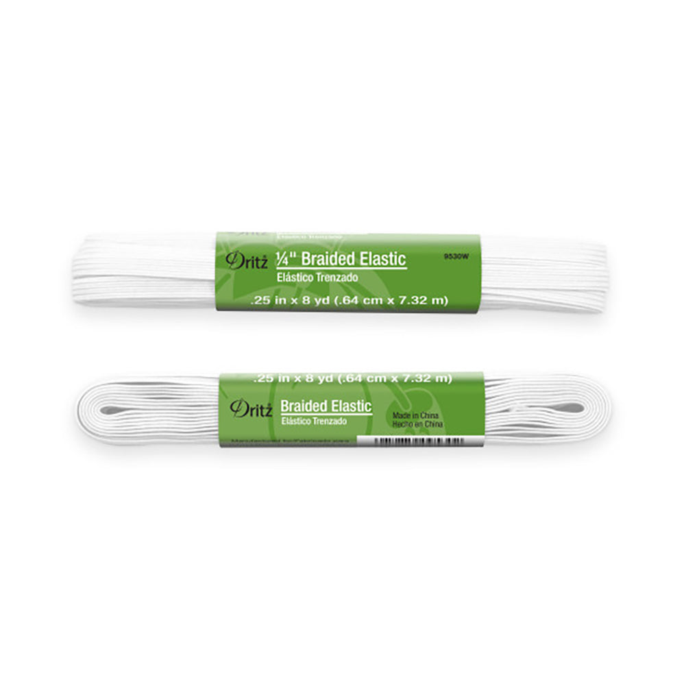 Dritz Braided Elastic - White - 0.25" x 8yds - Folded Dritz Braided Elastic - White - 0.25" x 8yds - Folded