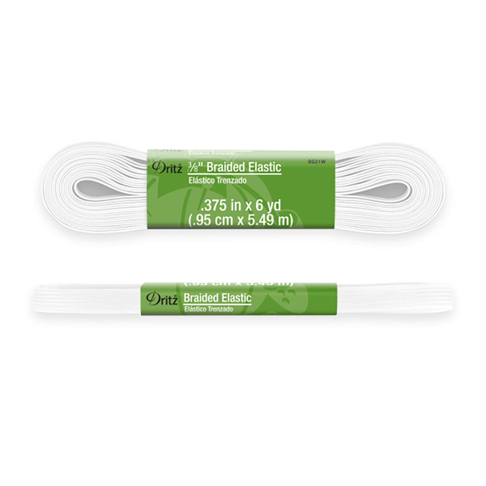 Dritz Braided Elastic - White - 0.375" x 6yds Dritz Braided Elastic - White - 0.375" x 6yds