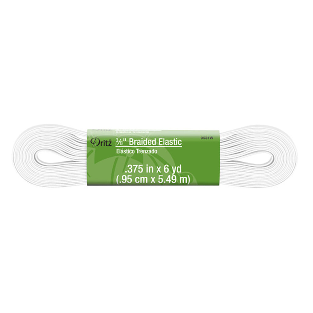 Dritz Braided Elastic - White - 0.375" x 6yds Dritz Braided Elastic - White - 0.375" x 6yds