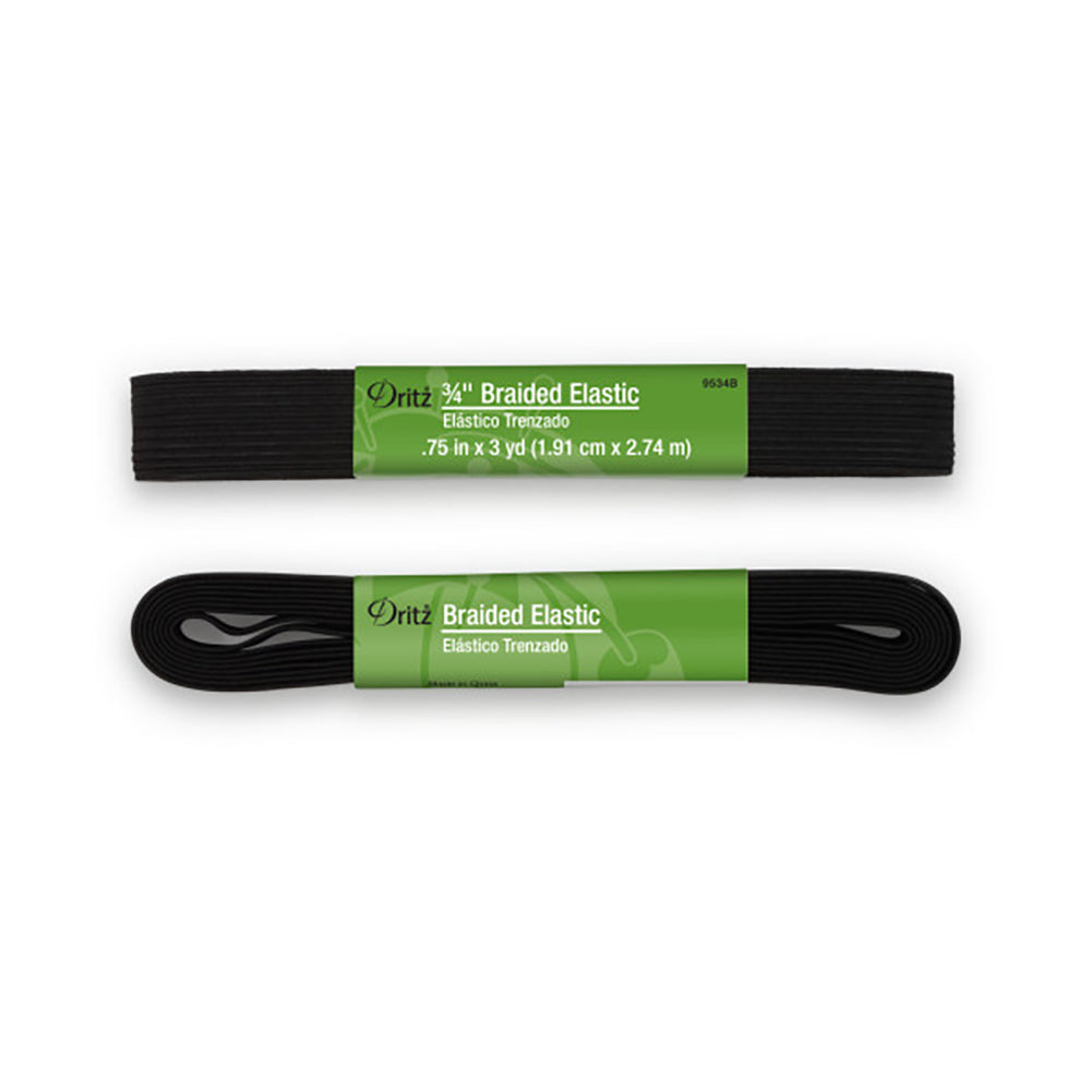 Dritz Braided Elastic - Black - 0.75" x 3yds Dritz Braided Elastic - Black - 0.75" x 3yds