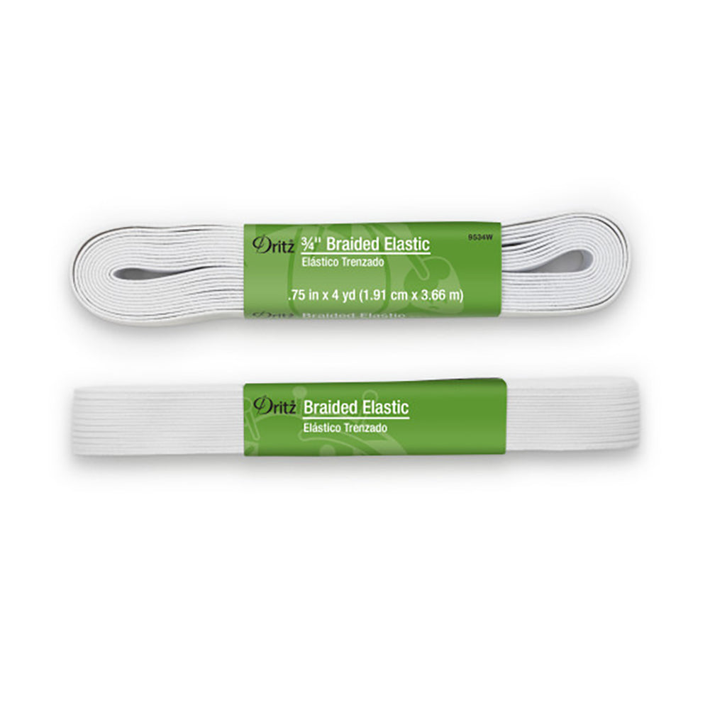 Dritz Braided Elastic - White - 0.75" x 3yds Dritz Braided Elastic - White - 0.75" x 3yds