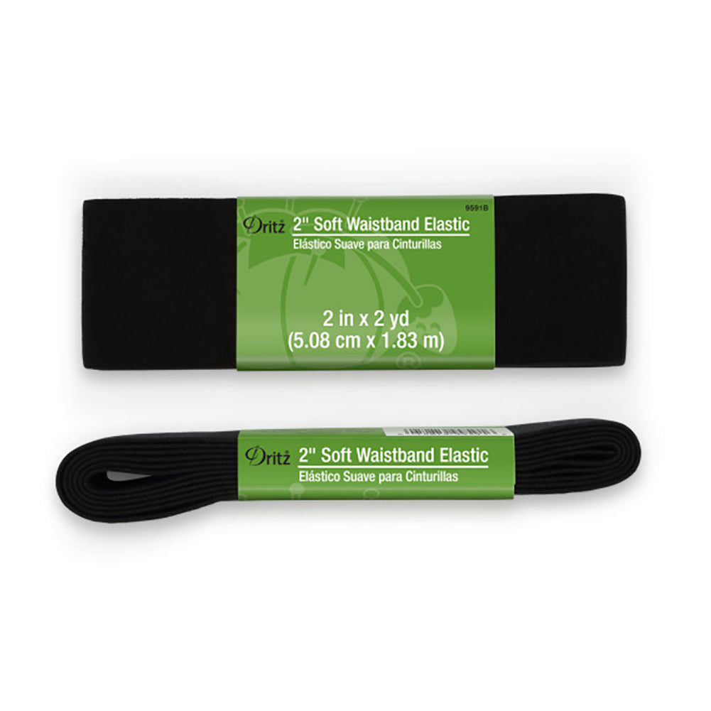 Dritz Soft Waistband Elastic - Black - 2" x 2 YD Folded Dritz Soft Waistband Elastic - Black - 2" x 2 YD Folded