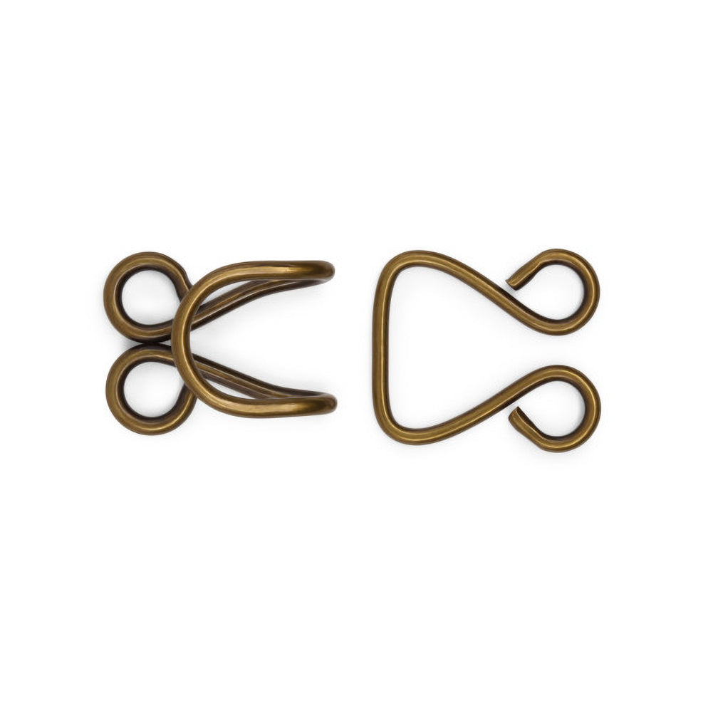 Dritz Extra-Large Hooks & Eyes - Antique Brass - 3 Sets Dritz Extra-Large Hooks & Eyes - Antique Brass - 3 Sets