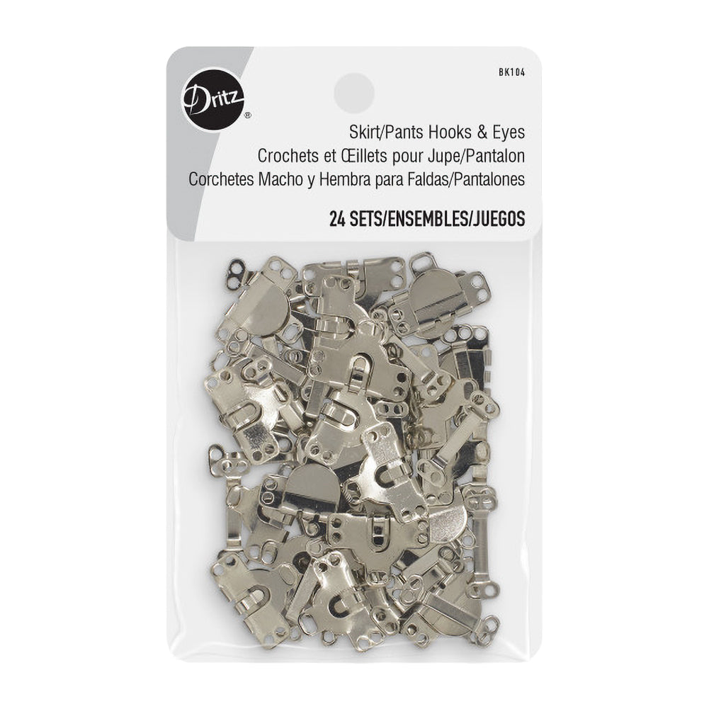 Dritz Skirt/Pants Hooks & Eyes - Nickel - 24 Sets Dritz Skirt/Pants Hooks & Eyes - Nickel - 24 Sets