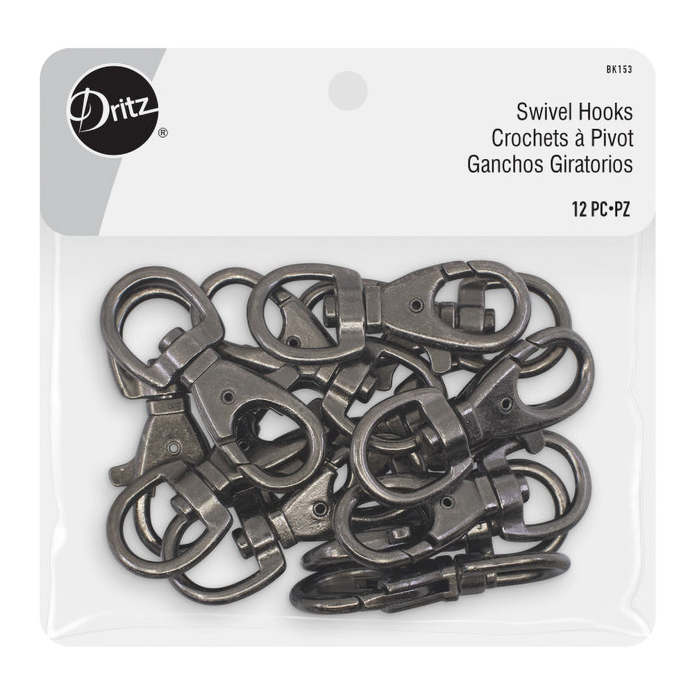 Dritz Swivel Hooks - Gunmetal - 12pc Dritz Swivel Hooks - Gunmetal - 12pc
