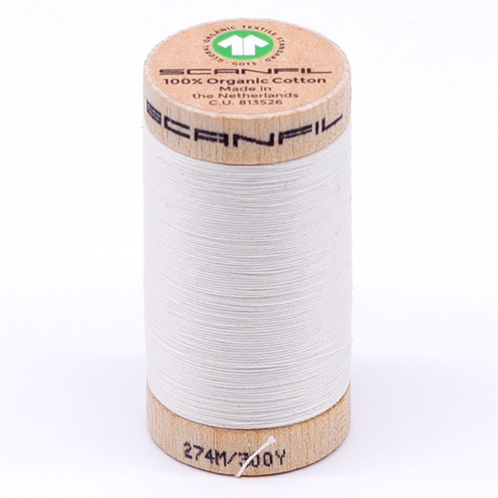 SCANFIL® 30wt Organic Pima Cotton Thread 300 yds - 4801 Coconut Milk SCANFIL® 30wt Organic Pima Cotton Thread 300 yds - 4801 Coconut Milk