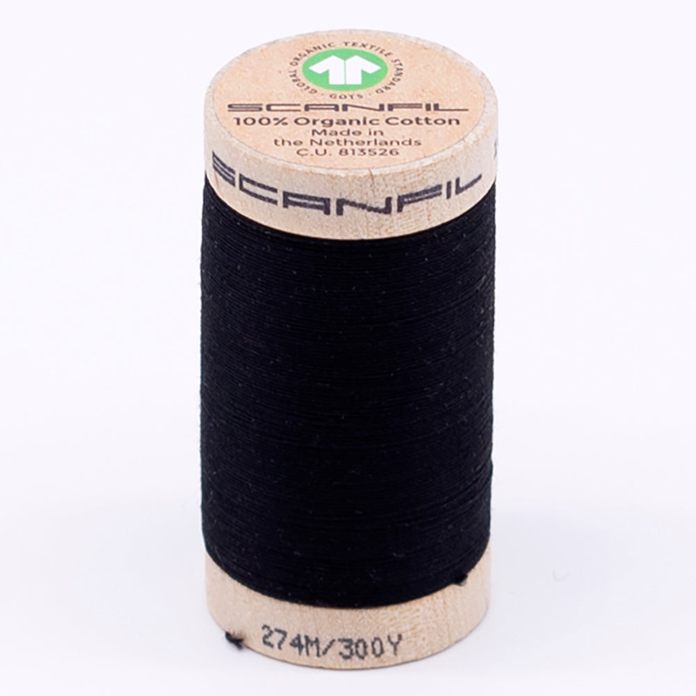 SCANFIL® 30wt Organic Pima Cotton Thread 300 yds - 4808 Jet Black SCANFIL® 30wt Organic Pima Cotton Thread 300 yds - 4808 Jet Black