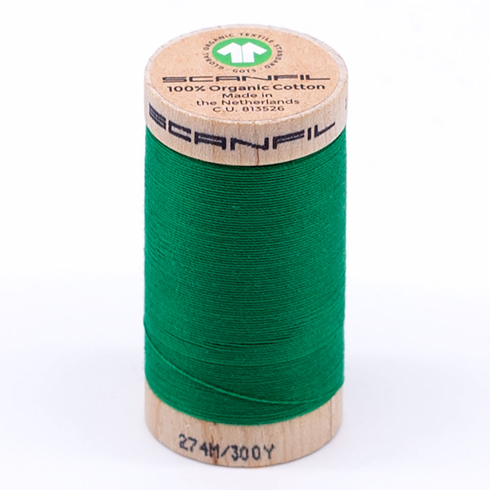 SCANFIL® 30wt Organic Pima Cotton Thread 300 yds - 4821 Jolly Green SCANFIL® 30wt Organic Pima Cotton Thread 300 yds - 4821 Jolly Green