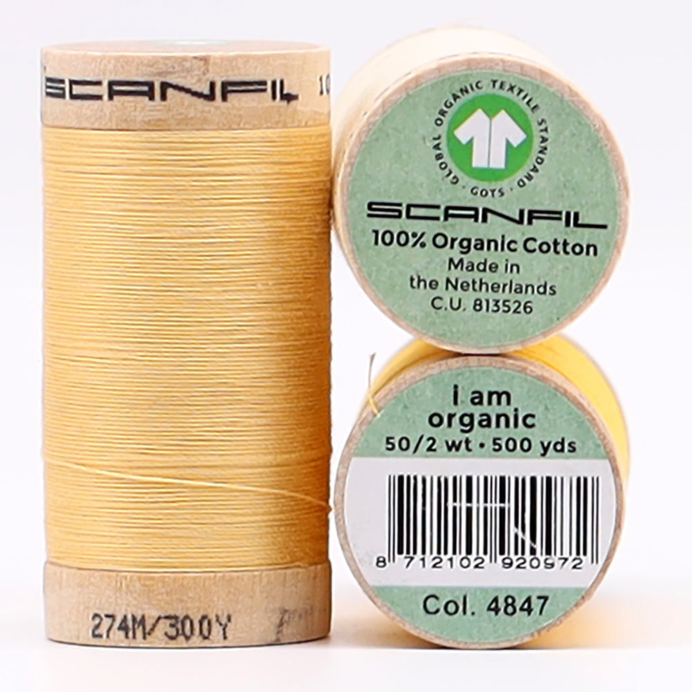 SCANFIL® 50wt Organic Pima Cotton Thread Trio Set - 3ct 500yd Spools - Sunshine Yellows Full SCANFIL® 50wt Organic Pima Cotton Thread Trio Set - 3ct 500yd Spools - Sunshine Yellows Full