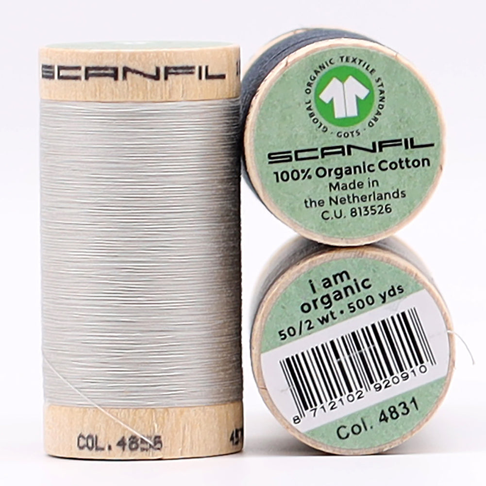 SCANFIL® 50wt Organic Pima Cotton Thread Trio Set - 3ct 500yd Spools - Stormy Grays - Full SCANFIL® 50wt Organic Pima Cotton Thread Trio Set - 3ct 500yd Spools - Stormy Grays - Full