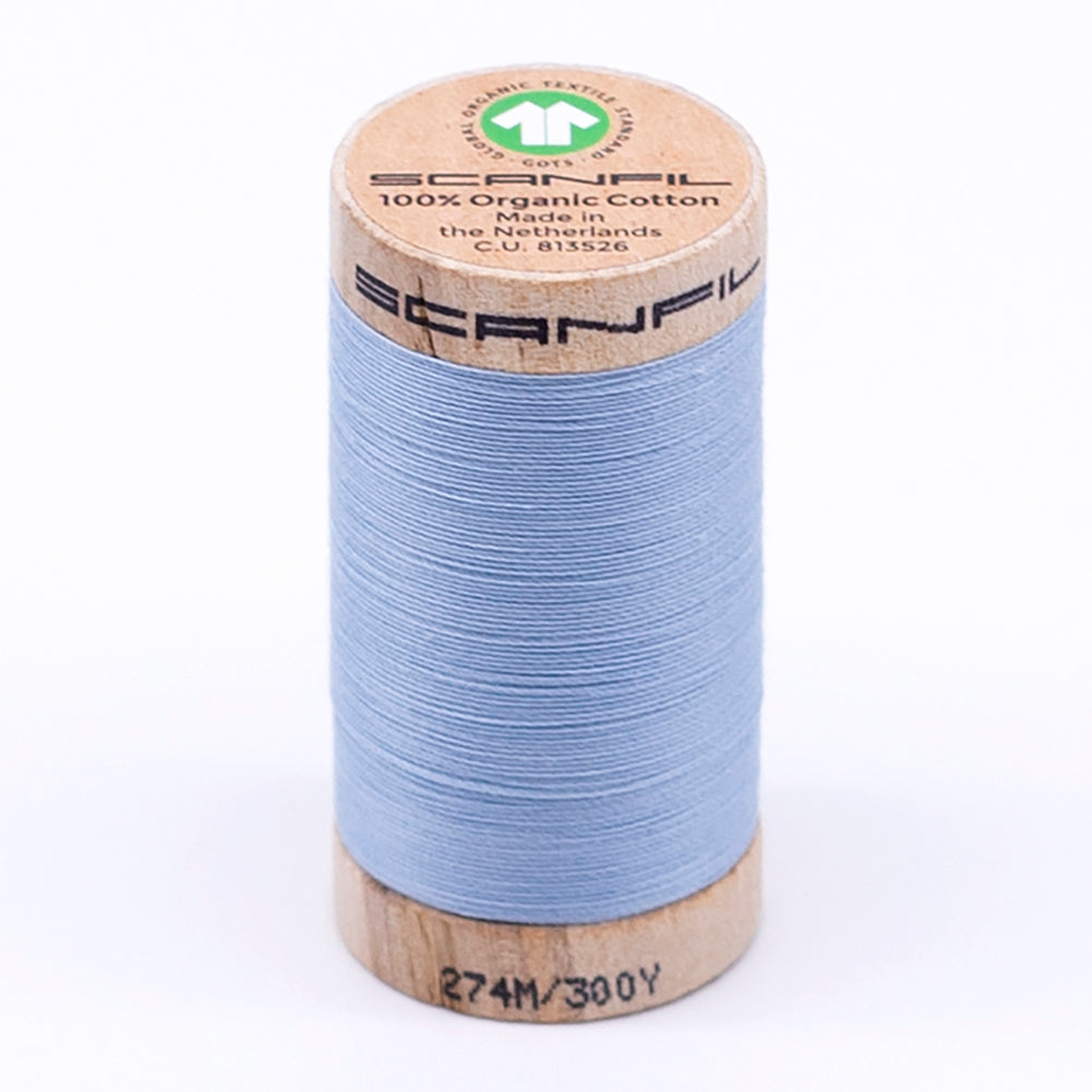SCANFIL® 30wt Organic Pima Cotton Thread 300 yds - 4872 Baby Blue SCANFIL® 30wt Organic Pima Cotton Thread 300 yds - 4872 Baby Blue