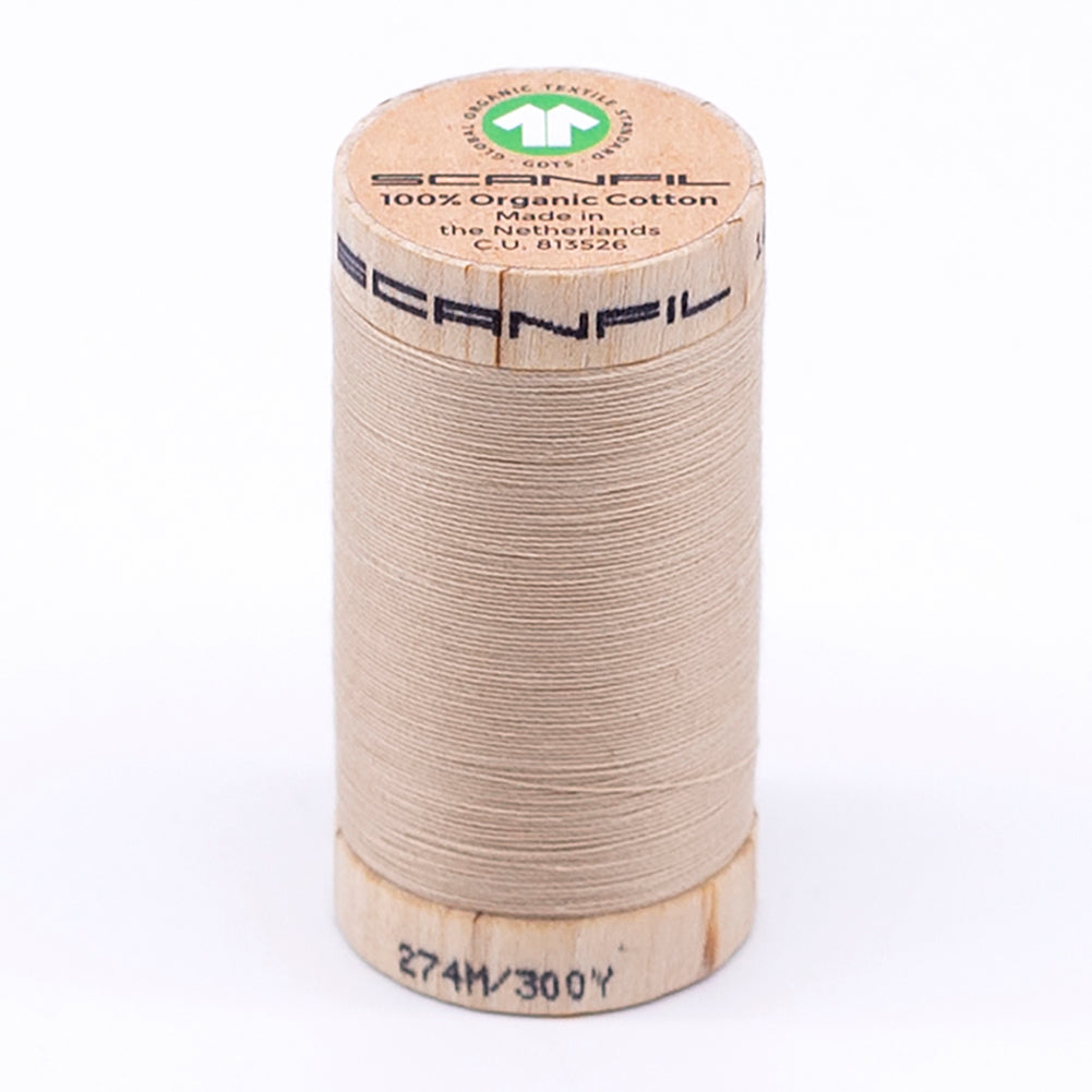 SCANFIL® 30wt Organic Pima Cotton Thread 300 yds - 4873 Ivory Cream SCANFIL® 30wt Organic Pima Cotton Thread 300 yds - 4873 Ivory Cream