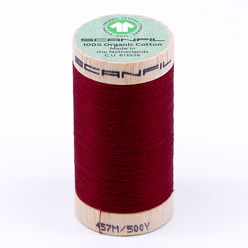 SCANFIL® 50wt Organic Pima Cotton Thread 500 yds - 4806 Crimson SCANFIL® 50wt Organic Pima Cotton Thread 500 yds - 4806 Crimson