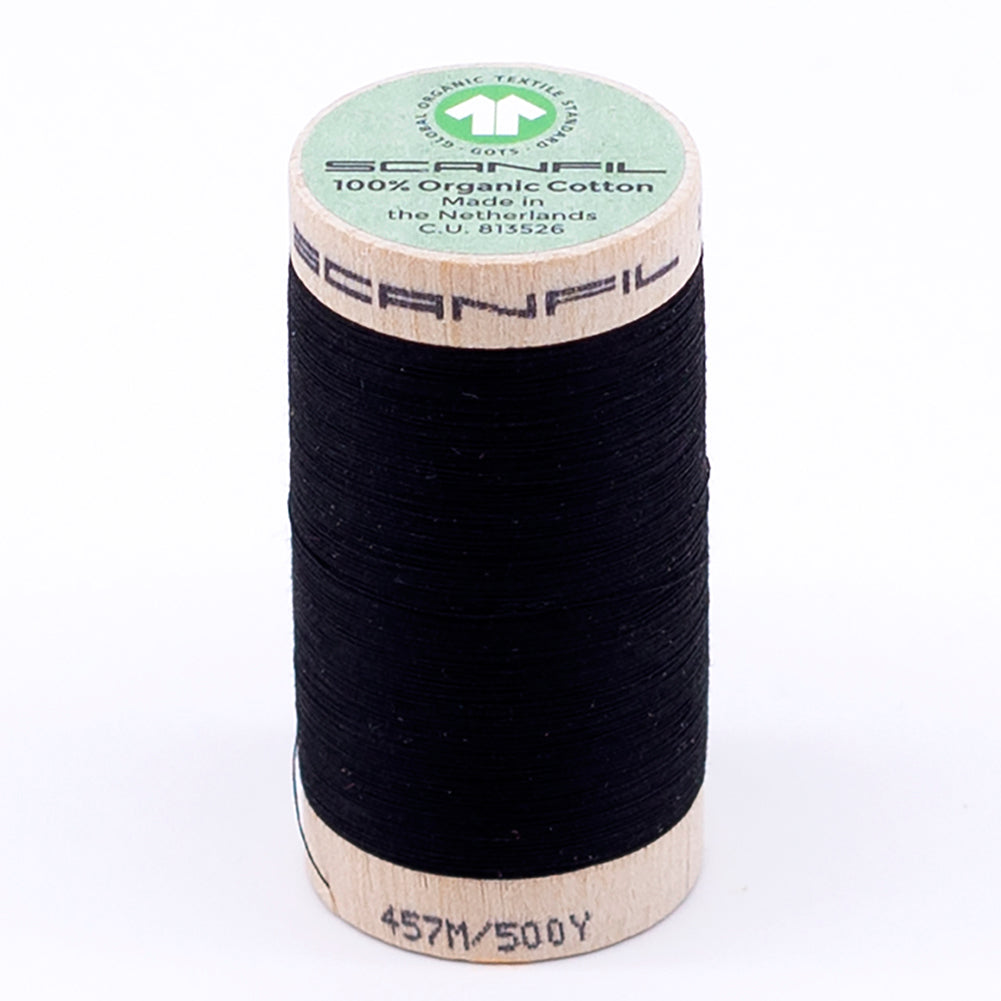 SCANFIL® 50wt Organic Pima Cotton Thread 500 yds - 4808 Jet Black SCANFIL® 50wt Organic Pima Cotton Thread 500 yds - 4808 Jet Black