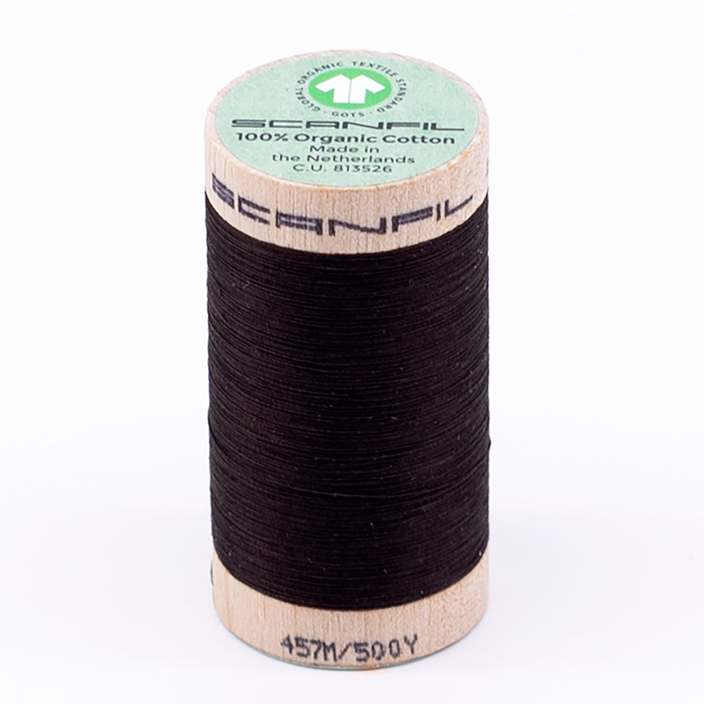 SCANFIL® 50wt Organic Pima Cotton Thread 500 yds - 4830 Licorice SCANFIL® 50wt Organic Pima Cotton Thread 500 yds - 4830 Licorice
