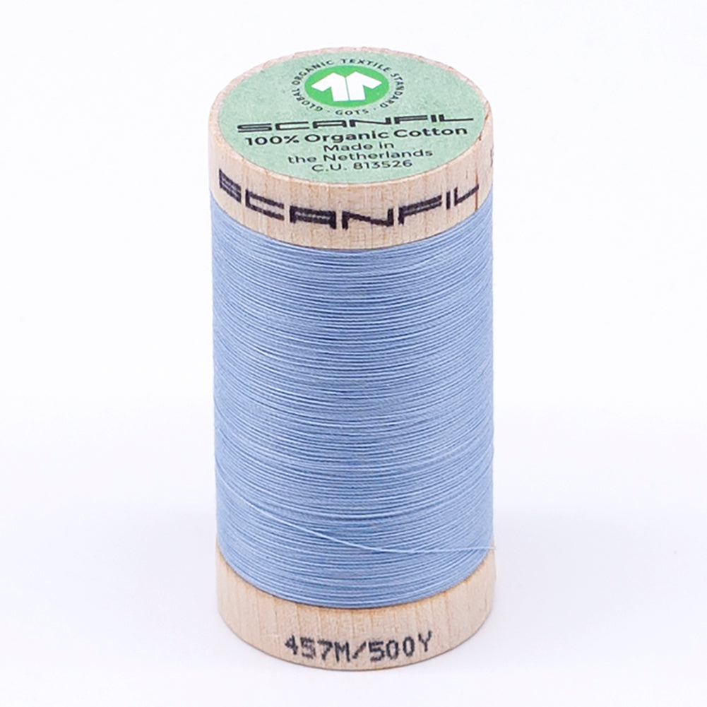SCANFIL® 50wt Organic Pima Cotton Thread 500 yds - 4872 Baby Blue SCANFIL® 50wt Organic Pima Cotton Thread 500 yds - 4872 Baby Blue