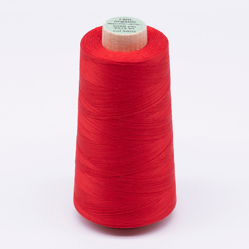 SCANFIL® 50wt Organic Pima Cotton Thread 5000 yd Cones - 4805 High Risk Red SCANFIL® 50wt Organic Pima Cotton Thread 5000 yd Cones - 4805 High Risk Red