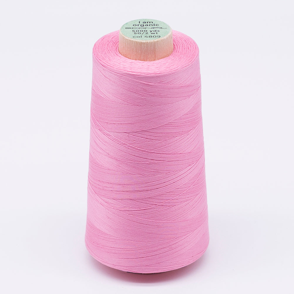 SCANFIL® 50wt Organic Pima Cotton Thread 5000 yd Cones - 4809 Candy Pink SCANFIL® 50wt Organic Pima Cotton Thread 5000 yd Cones - 4809 Candy Pink
