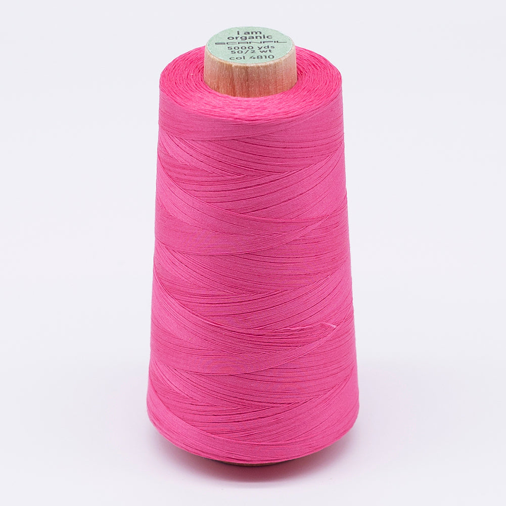 SCANFIL® 50wt Organic Pima Cotton Thread 5000 yd Cones - 4810 Pink Lemonade SCANFIL® 50wt Organic Pima Cotton Thread 5000 yd Cones - 4810 Pink Lemonade