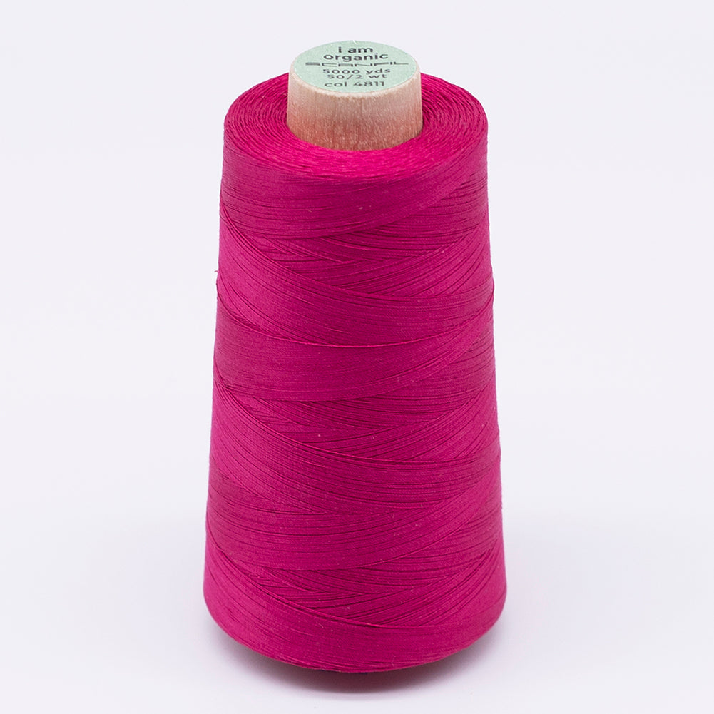 SCANFIL® 50wt Organic Pima Cotton Thread 5000 yd Cones - 4811 Love Potion SCANFIL® 50wt Organic Pima Cotton Thread 5000 yd Cones - 4811 Love Potion