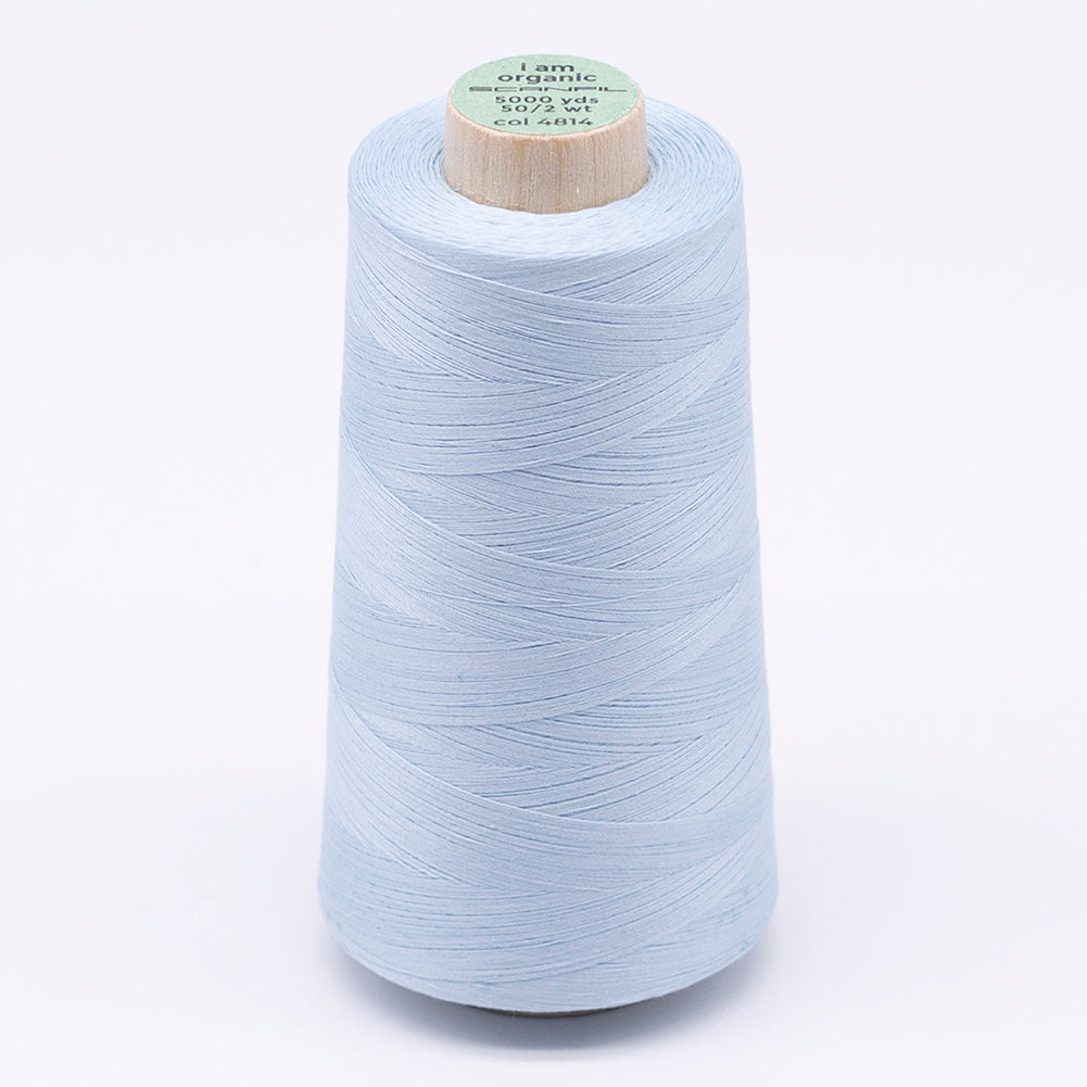 SCANFIL® 50wt Organic Pima Cotton Thread 5000 yd Cones - 4814 Winter Sky SCANFIL® 50wt Organic Pima Cotton Thread 5000 yd Cones - 4814 Winter Sky