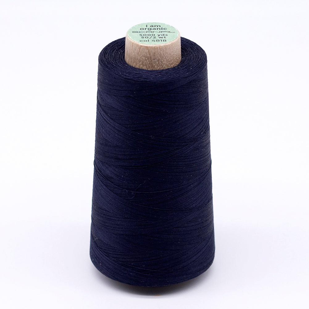 SCANFIL® 50wt Organic Pima Cotton Thread 5000 yd Cones - 4818 Night Sky SCANFIL® 50wt Organic Pima Cotton Thread 5000 yd Cones - 4818 Night Sky
