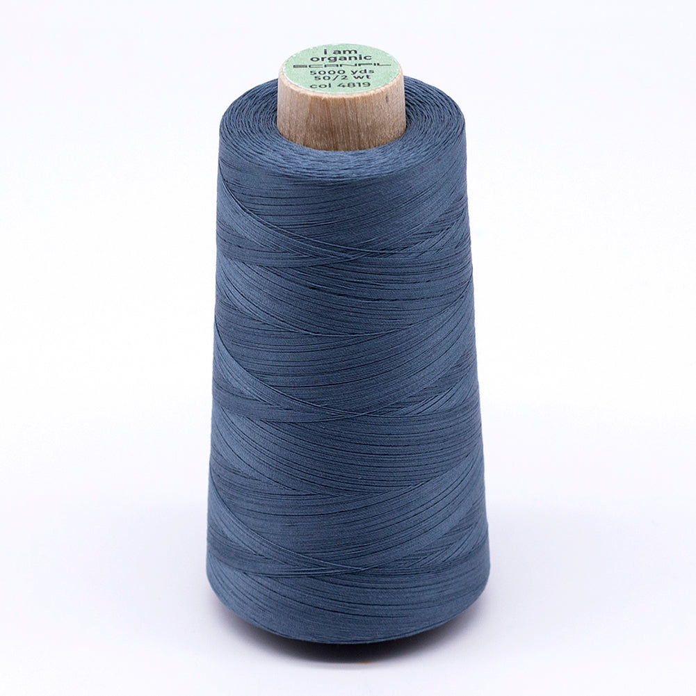 SCANFIL® 50wt Organic Pima Cotton Thread 5000 yd Cones - 4819 Aegean Blue SCANFIL® 50wt Organic Pima Cotton Thread 5000 yd Cones - 4819 Aegean Blue
