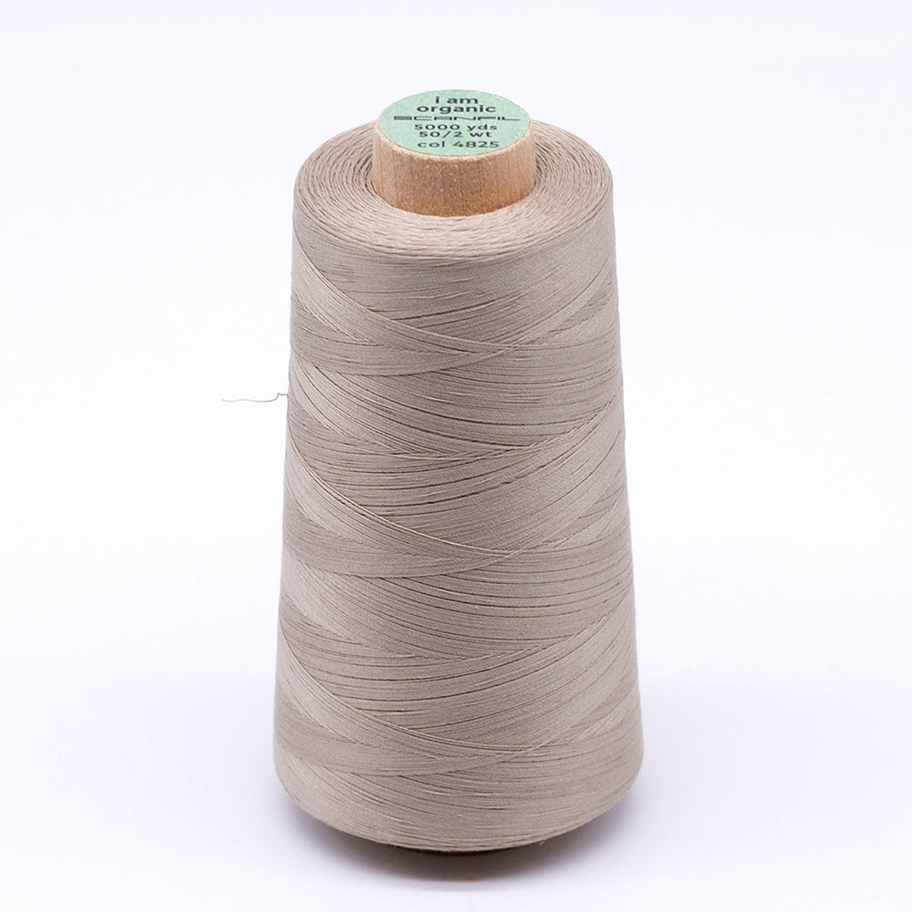 SCANFIL® 50wt Organic Pima Cotton Thread 5000 yd Cones - 4825 Crockery SCANFIL® 50wt Organic Pima Cotton Thread 5000 yd Cones - 4825 Crockery