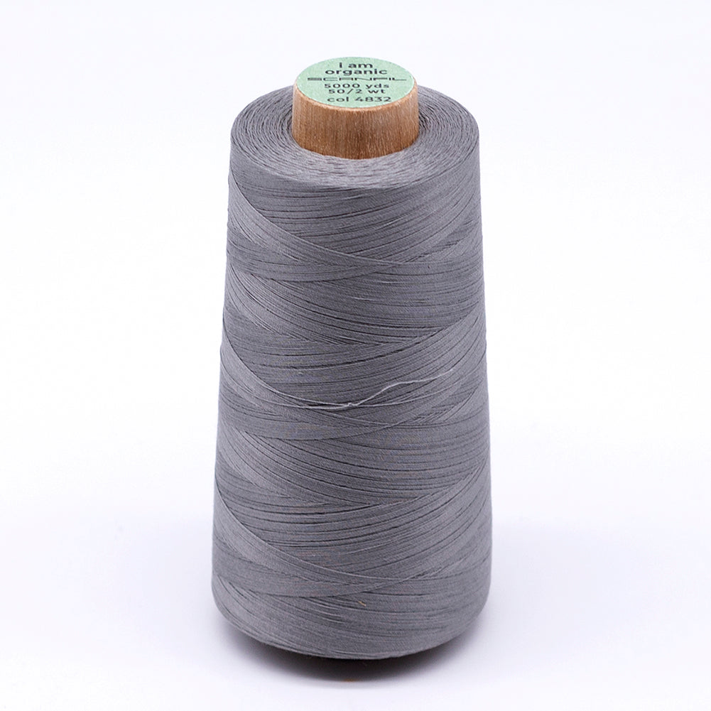 SCANFIL® 50wt Organic Pima Cotton Thread 5000 yd Cones - 4832 Limestone SCANFIL® 50wt Organic Pima Cotton Thread 5000 yd Cones - 4832 Limestone