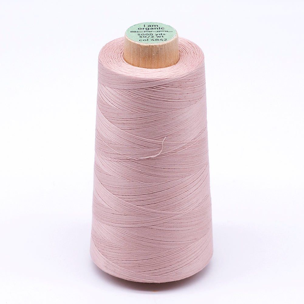 SCANFIL® 50wt Organic Pima Cotton Thread 5000 yd Cones - 4842 Rose Smoke SCANFIL® 50wt Organic Pima Cotton Thread 5000 yd Cones - 4842 Rose Smoke