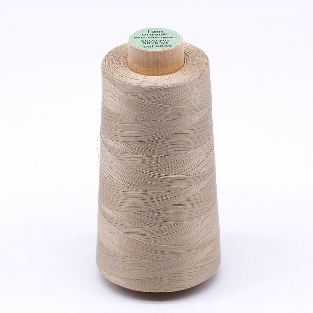 SCANFIL® 50wt Organic Pima Cotton Thread 5000 yd Cones - 4853 Safari SCANFIL® 50wt Organic Pima Cotton Thread 5000 yd Cones - 4853 Safari