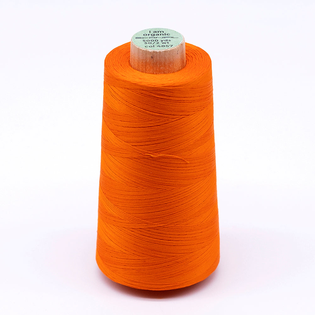 SCANFIL® 50wt Organic Pima Cotton Thread 5000 yd Cones - 4857 Tangelo SCANFIL® 50wt Organic Pima Cotton Thread 5000 yd Cones - 4857 Tangelo