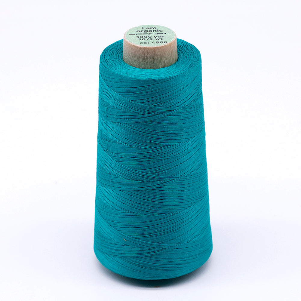 SCANFIL® 50wt Organic Pima Cotton Thread 5000 yd Cones - 4866 Tropical Green SCANFIL® 50wt Organic Pima Cotton Thread 5000 yd Cones - 4866 Tropical Green