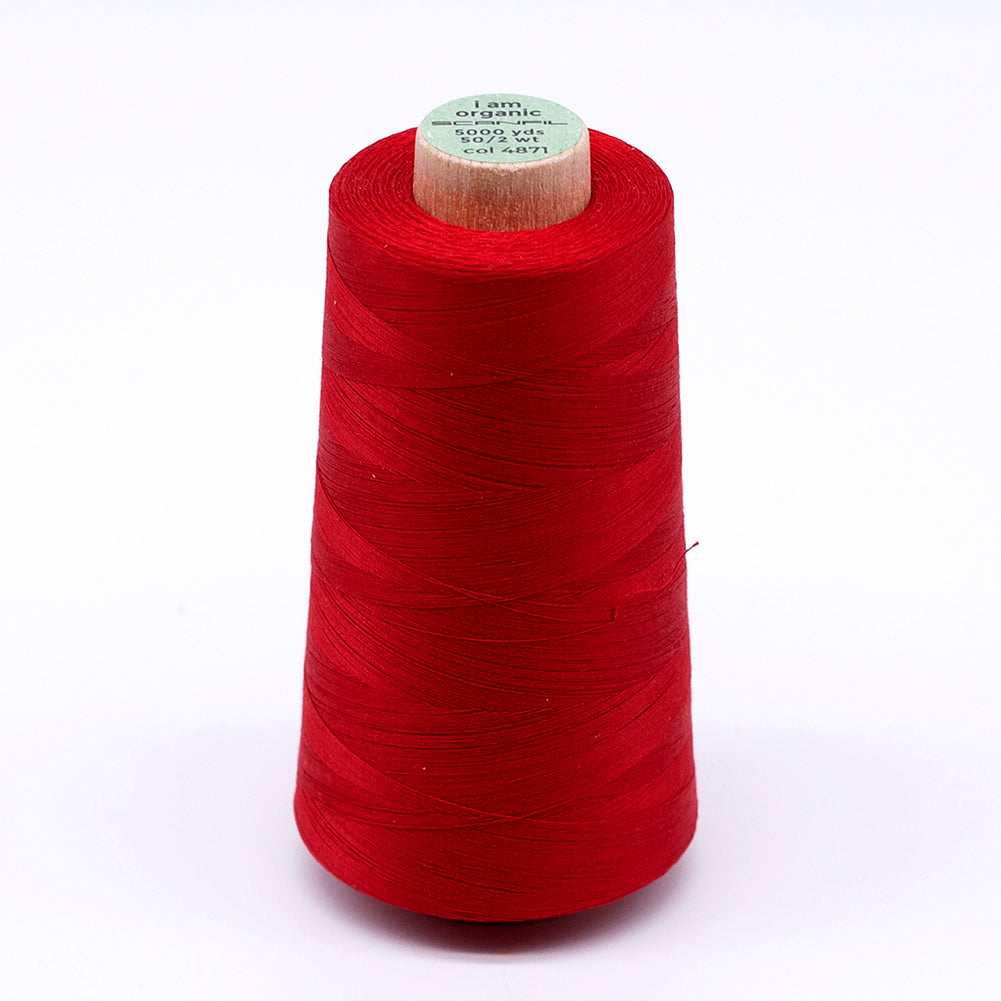 SCANFIL® 50wt Organic Pima Cotton Thread 5000 yd Cones - 4871 Rubocondo SCANFIL® 50wt Organic Pima Cotton Thread 5000 yd Cones - 4871 Rubocondo