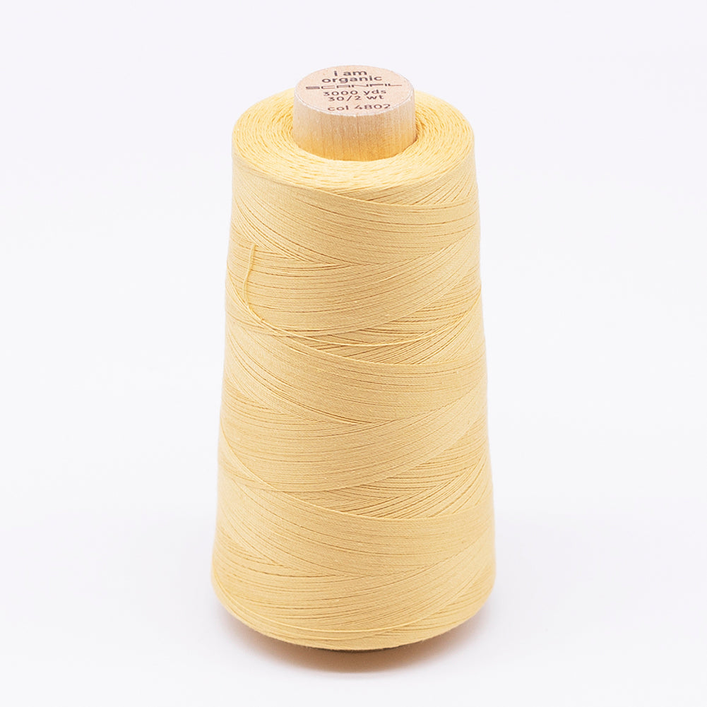 SCANFIL® 30wt Organic Pima Cotton Thread 3000 yd Cone - 4802 Cornsilk SCANFIL® 30wt Organic Pima Cotton Thread 3000 yd Cone - 4802 Cornsilk