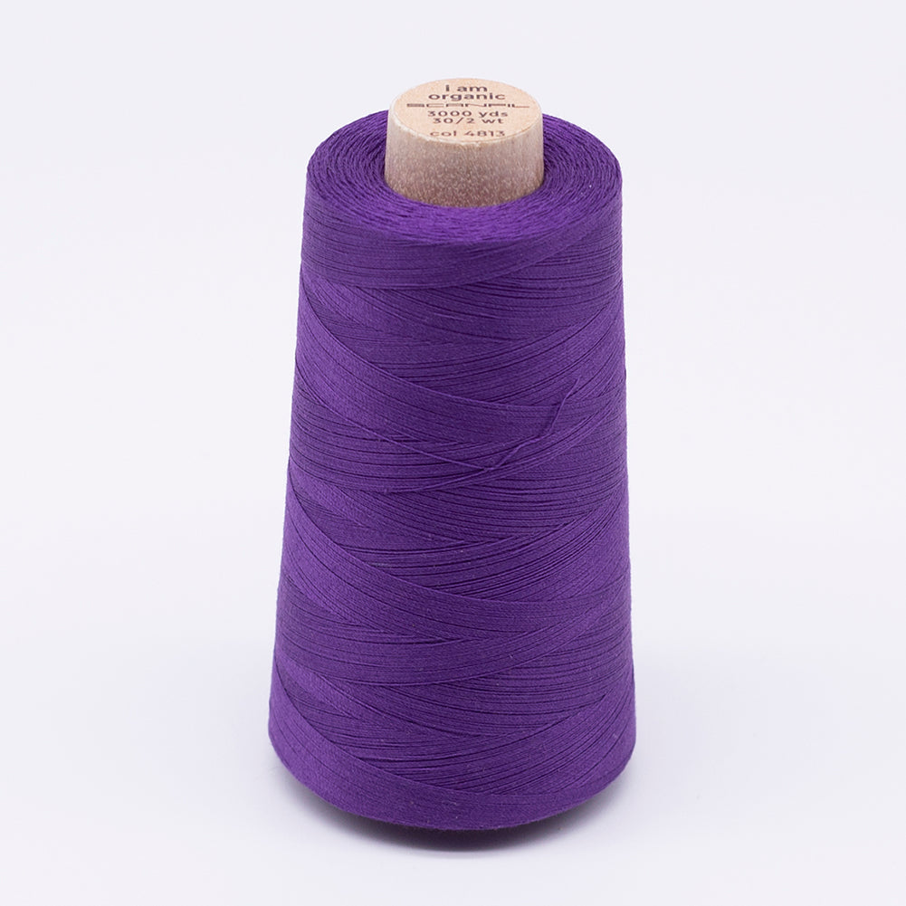 SCANFIL® 30wt Organic Pima Cotton Thread 3000 yd Cone - 4813 Royal Purple SCANFIL® 30wt Organic Pima Cotton Thread 3000 yd Cone - 4813 Royal Purple