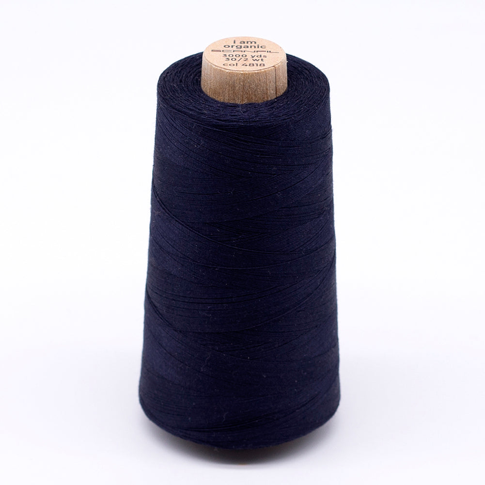 SCANFIL® 30wt Organic Pima Cotton Thread 3000 yd Cone - 4818 Night Sky SCANFIL® 30wt Organic Pima Cotton Thread 3000 yd Cone - 4818 Night Sky