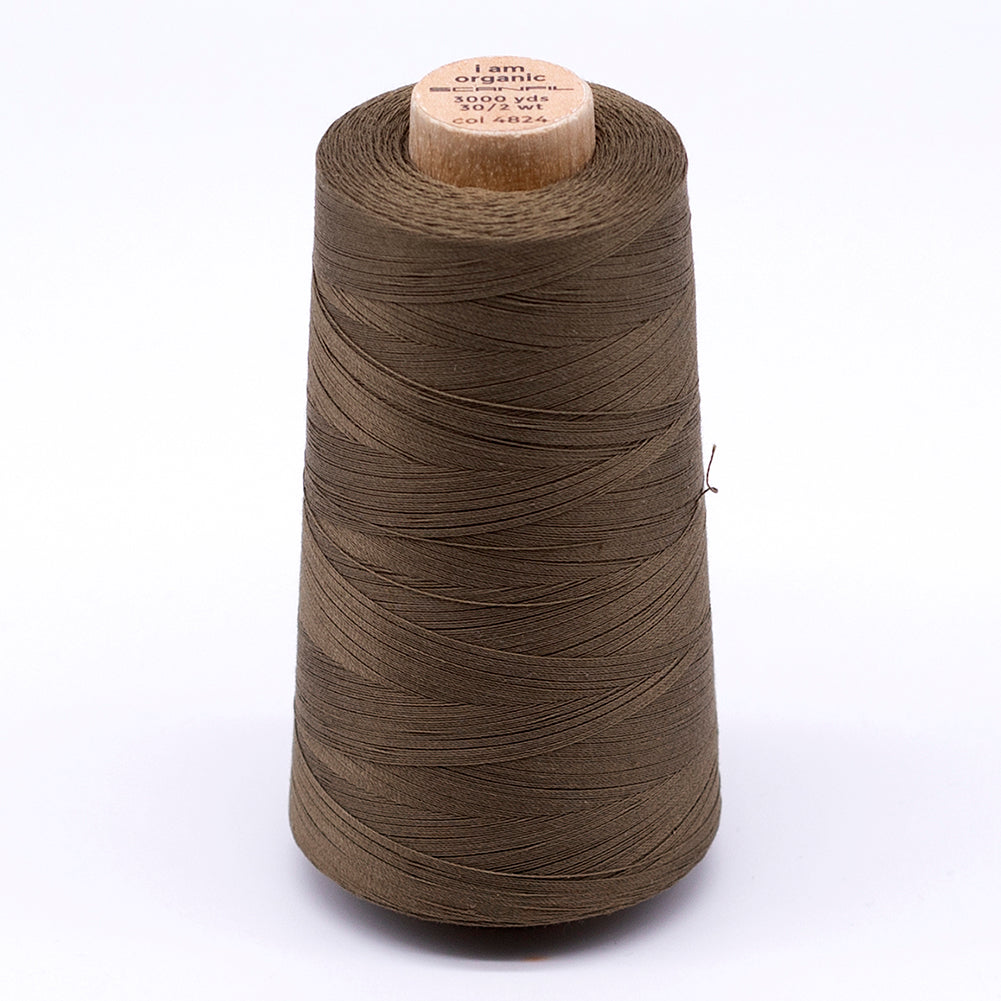 SCANFIL® 30wt Organic Pima Cotton Thread 3000 yd Cone - 4824 Lead Gray SCANFIL® 30wt Organic Pima Cotton Thread 3000 yd Cone - 4824 Lead Gray